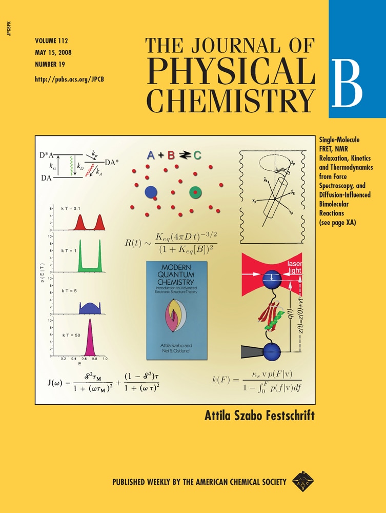 Cover of The Journal of Physical Chemistry.