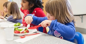 Photo of children eating at school