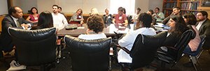 Dr. Griffin P. Rodgers meets with faculty at the Washington University School of Medicine in St. Louis, Division of Nephrology.