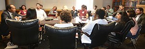 Dr. Griffin P. Rodgers meets with faculty at the Washington University School of Medicine in St. Louis, Division of Nephrology.