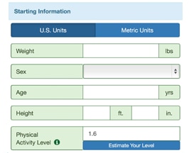 Image of the Body Weight Planner tool