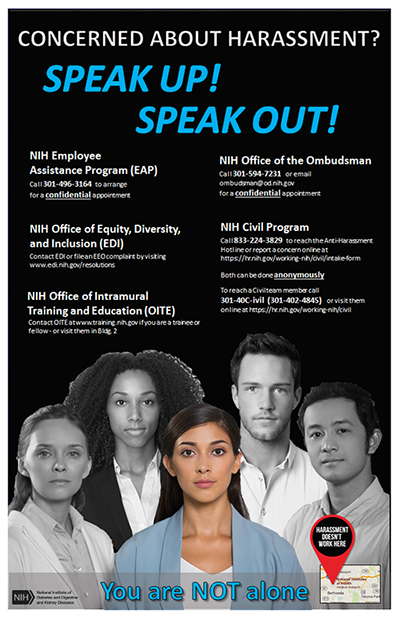 Image of harassment poster - Speak Up! Speak Out!