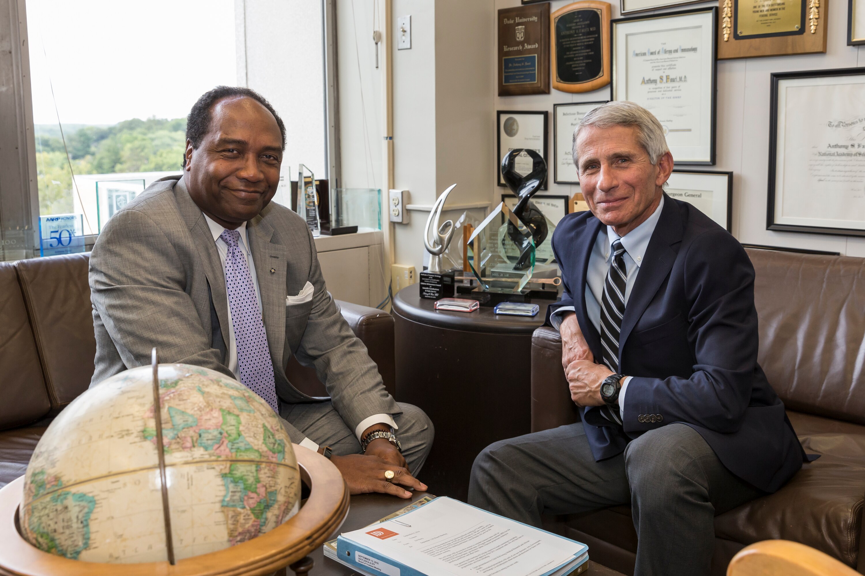 Rodgers and Fauci seated in office