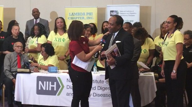 Dr. Rodgers speaking at Lambda Phi Chapter, Inc.