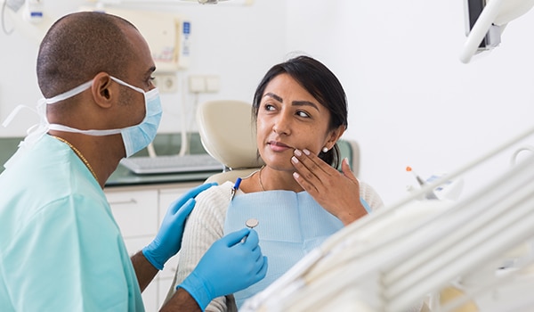 Dentist with patient