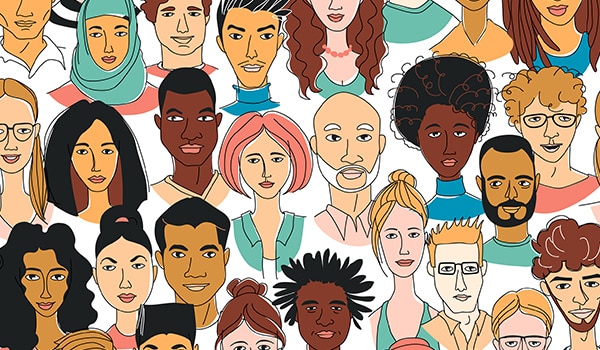 Diverse illustration of faces