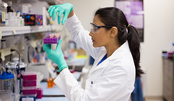 A researcher in the lab.