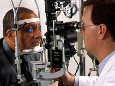A person getting an eye exam.