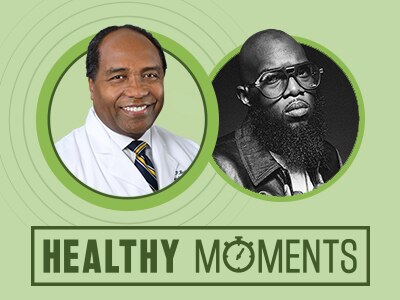 NIDDK Director Dr. Griffin Rodgers and Philly rapper Freeway.