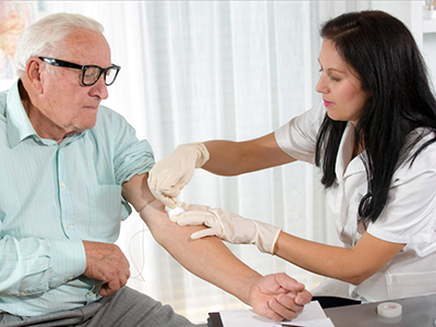 A man getting his blood drawn.