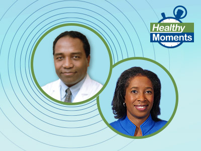 Photo of NIDDK Director Dr. Griffin Rodgers and Dr. Cara James.