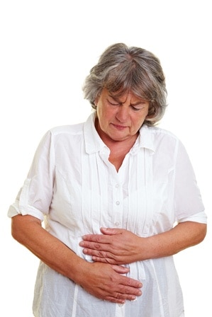What is the meaning of clutching her stomach? - Question about
