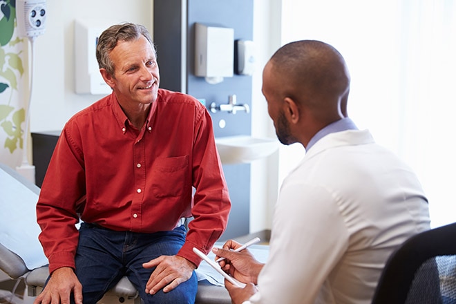 Patient talking with a doctor