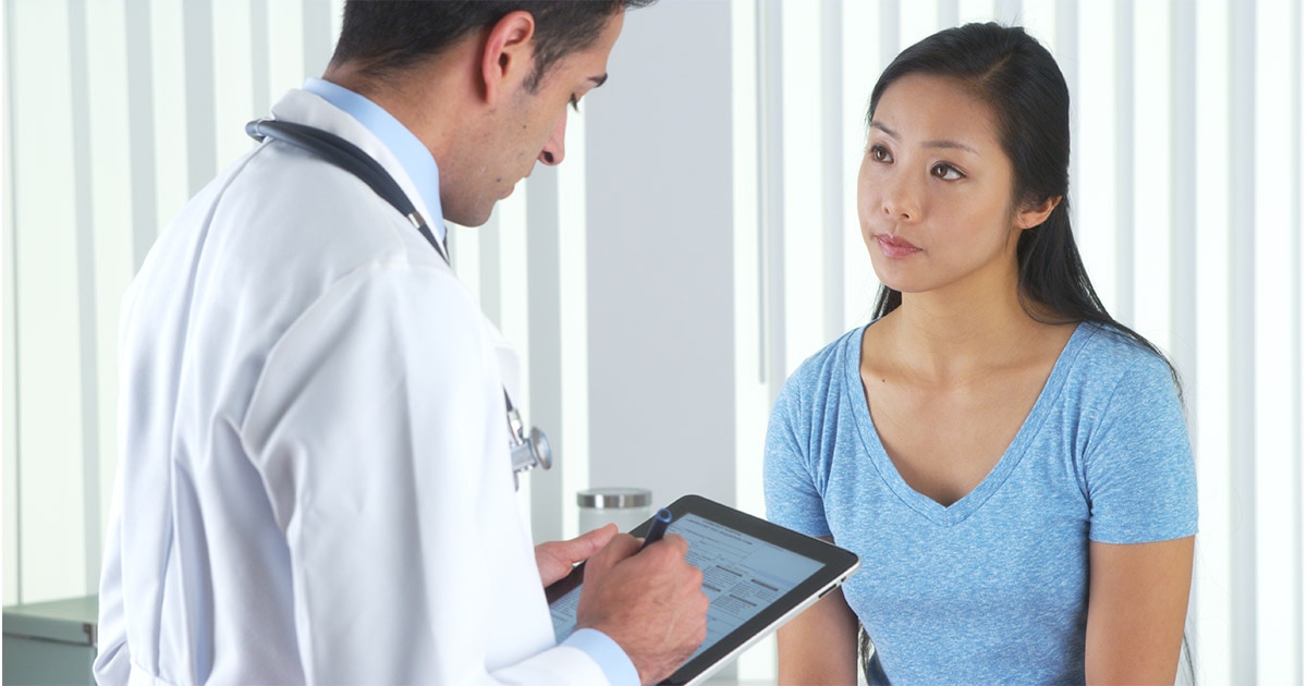 Doctor talking with a patient.