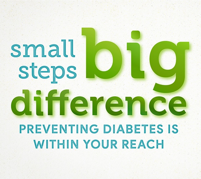 NDM mobile banner displaying "Small steps, big difference. Preventing diabetes is within your reach."