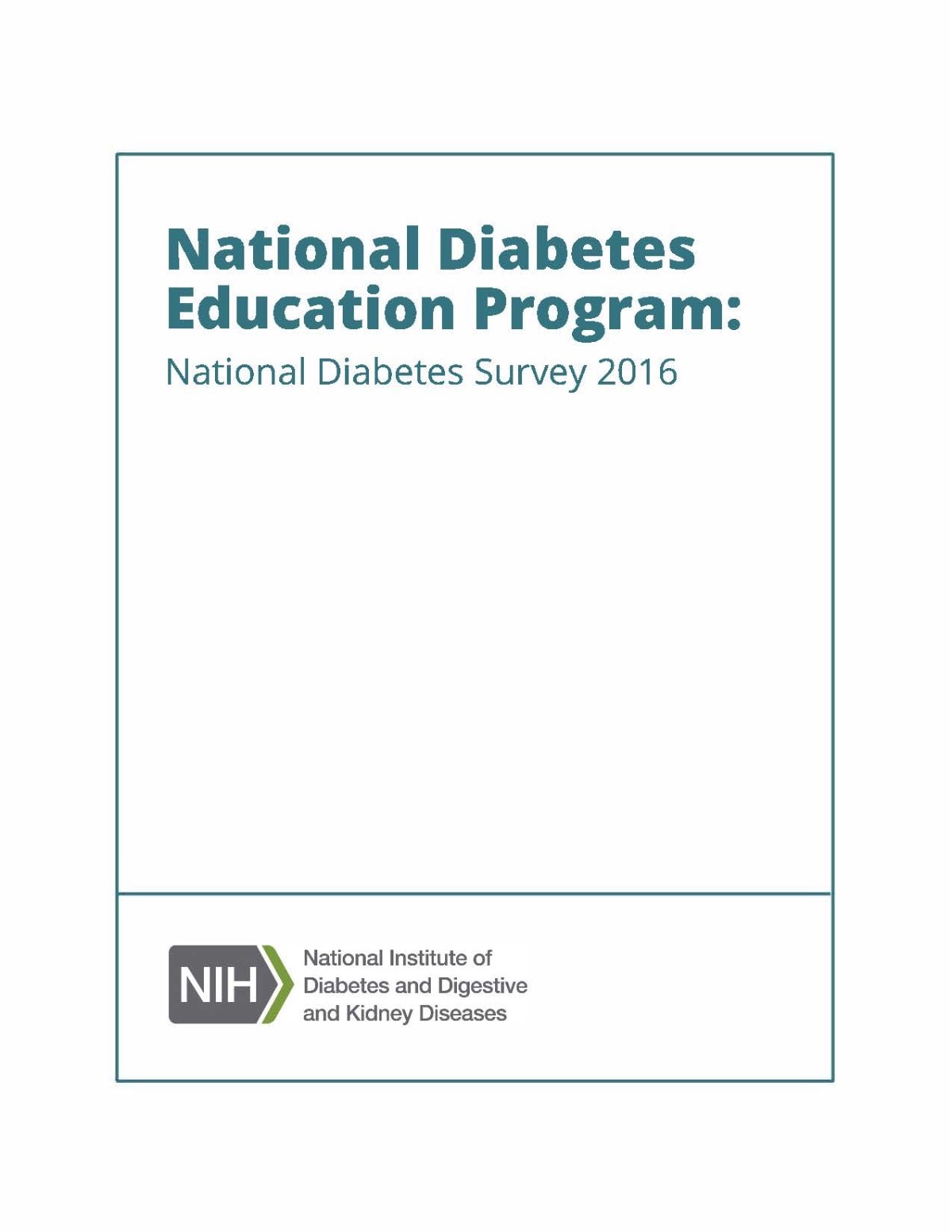 National Diabetes Survey 2016 report cover