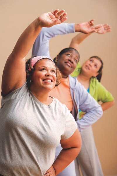 Three ladies exercising