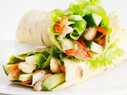 Photo of two veggie wraps with lettuce