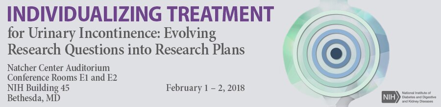 Banner for the 2018 Workshop on Individualizing Treatment for Urinary Incontinence