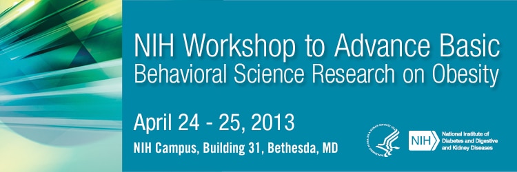 Banner for the 2013 NIH Workshop to Advance Basic Behavioral Science Research on Obesity.