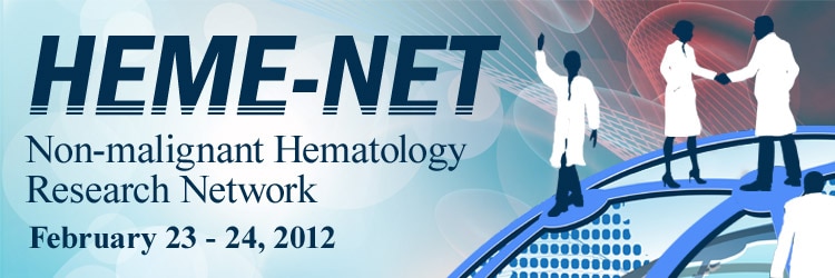 Banner for the 2012 HEME-NET Non-malignant Hematology Research Network Meeting.