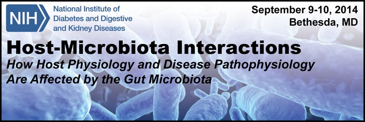 Banner for 2014 Workshop on Host-Microbiota Interactions