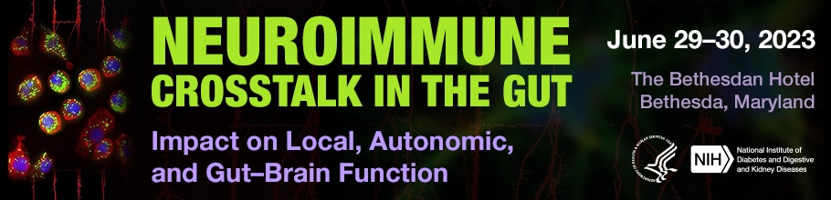 Web banner for the Neuroimmune Crosstalk in the Gut meeting information page.