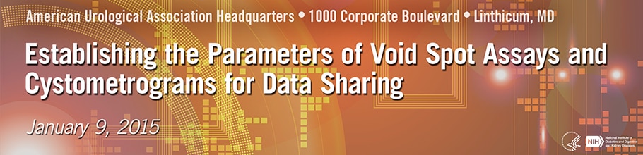 Banner for the 2015 Workshop on Establishing the Parameters of Void Spot Assays and Cystometrograms for Data Sharing