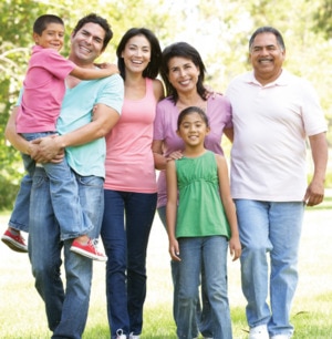 A multigenerational Hispanic family.