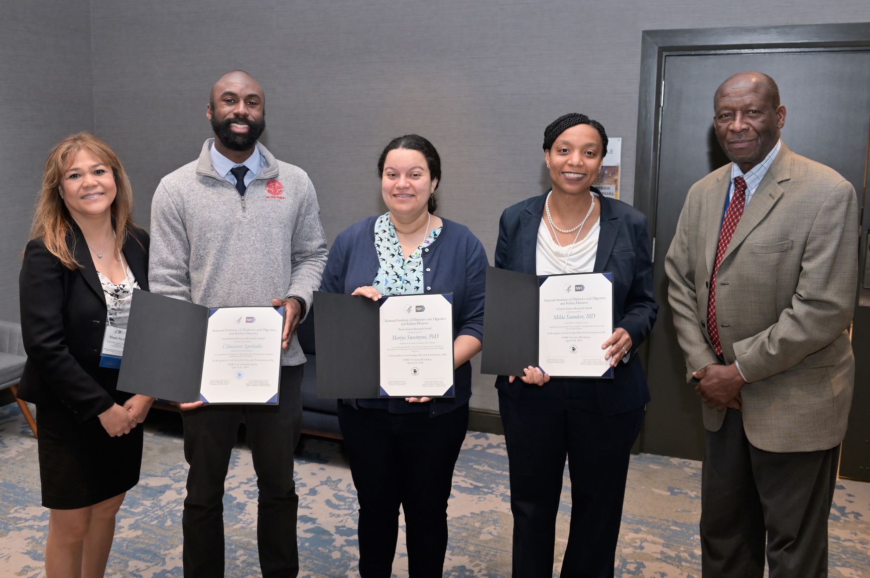Photo of Abstract Winners Chinamere Igwebuike, Dr. Mariya Sweetwyne, Dr. Milda Saunders.