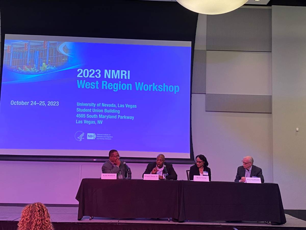 NMRI Panel featuring Dr. Keith Whitfield, Dr. Roland Thorpe Jr., Dr. Bessie Young, and Dr. Peter Kaufmann