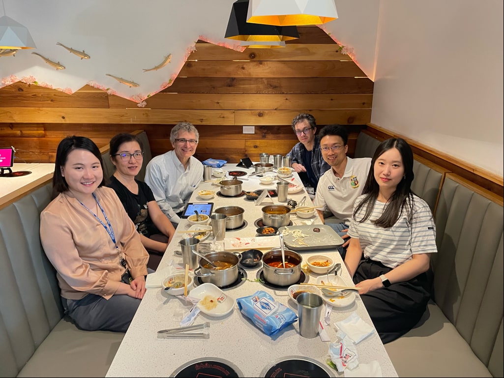 NIDDK Polycystic Kidney Disease Section lab members at a restaurant.