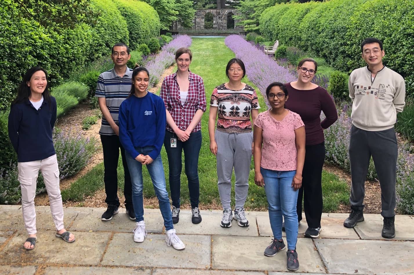 Photo of section members from left to right: Elissa Lei, Yang Chen, Saumya Keremane, Cassie McManus, Shue Chen, Indira Bag, Leah Rosin, Dahong Chen.