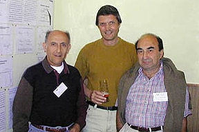Photo of Andrei Nikolaev, Leon Backinowsky and Paul meeting at the 20th International Carbohydrate Symposium 