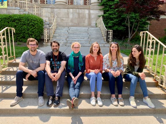 from left to right: Pavol Genzor, Amir Manzour (NIAMS collaborator), Astrid Haase, Allie Elchert, Celine Marlin Andrews, Thenia Konstantinidou.