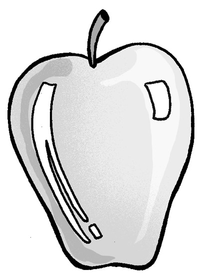 Drawing of an apple.