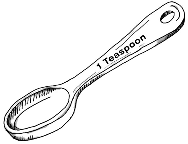 Drawing of a 1-teaspoon-sized serving.
