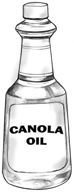 Drawing of a bottle of canola oil.