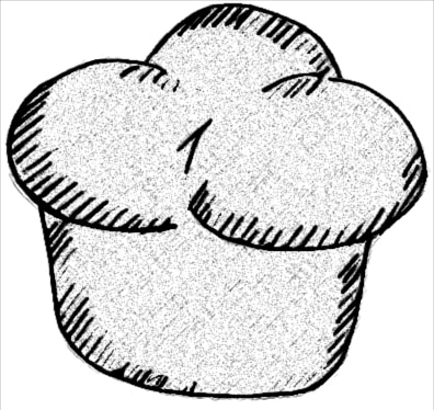 Drawing of a muffin.