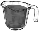 Drawing of 1 cup of sauce.