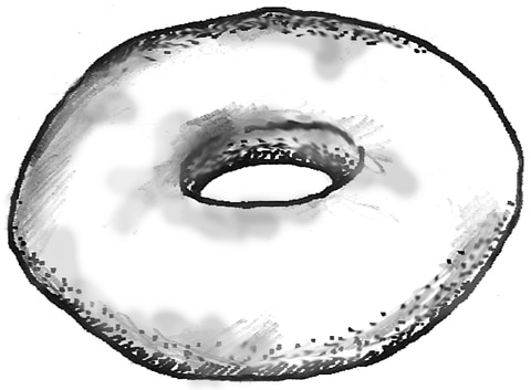 Drawing of a doughnut.