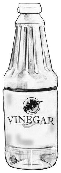 Drawing of a bottle of vinegar.
