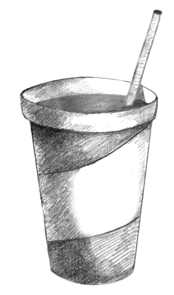 Drawing of a beverage cup.