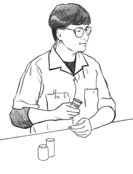 Drawing of a pharmacist.