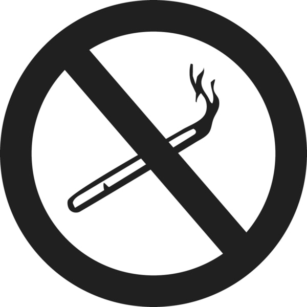 Ilustración de un cigarrillo en una señal que dice “prohibido fumar”, para explicar que no se debe fumar.
