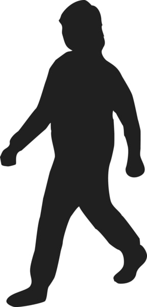 Ilustración de de la silueta de una mujer que está caminando.