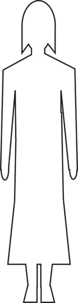Drawing of an outline of a female figure for use in bar graphs.