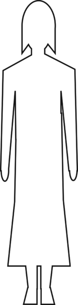 Drawing of an outline of a female figure for use in bar graphs.