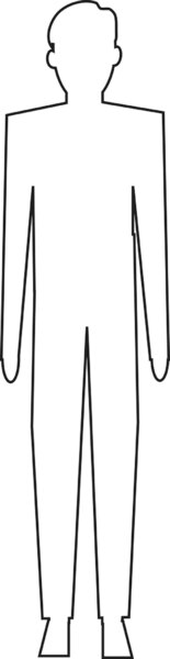 Drawing of an outline of a male figure for use in bar graphs.