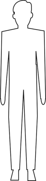 Drawing of an outline of a male figure for use in bar graphs.